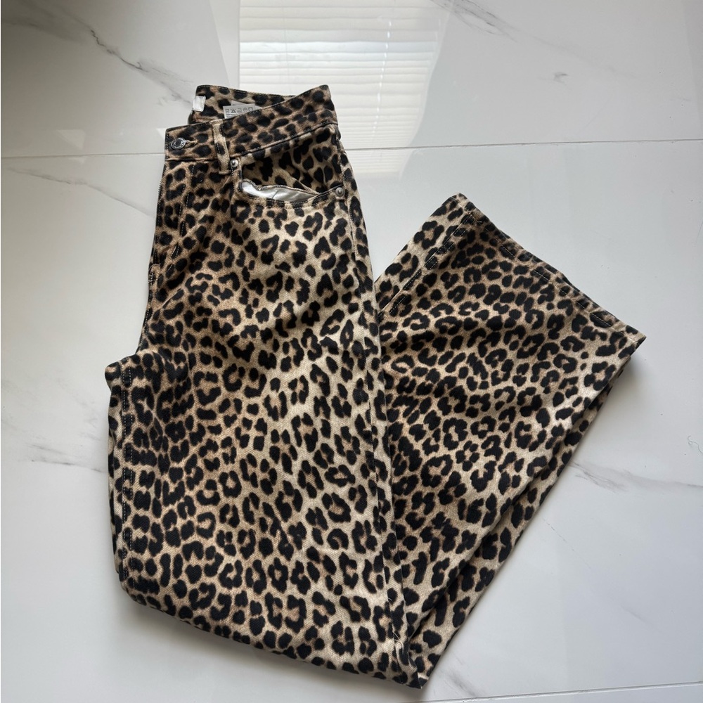 H&M Leopard Print Jeans - Black and Tan